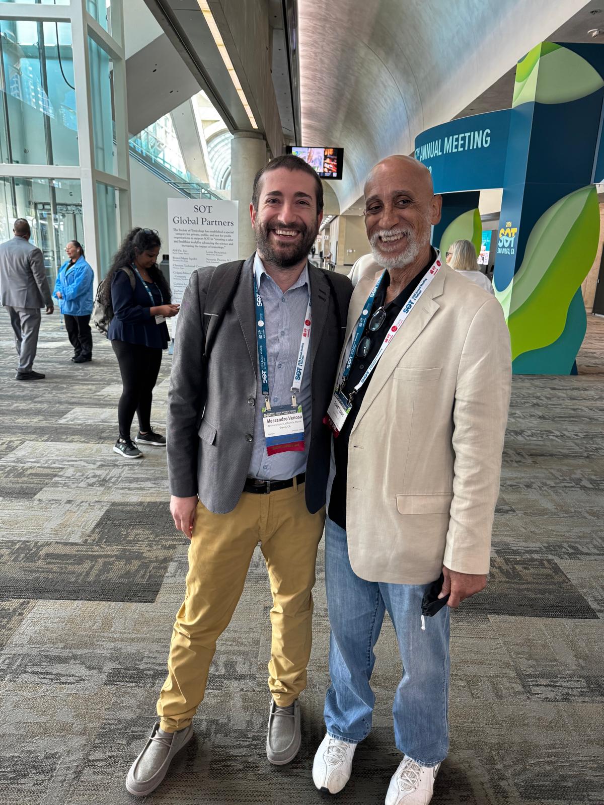 Dr. Frederick Tyson with a colleague at the Society of Toxicology annual meeting
